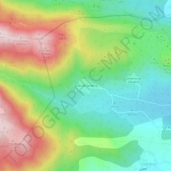 Mappa topografica Sotillo de Sanabria, altitudine, rilievo
