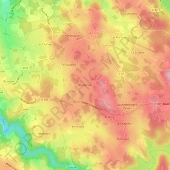 Mappa topografica Mazalibrand, altitudine, rilievo
