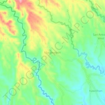 Mappa topografica Mauswagon, altitudine, rilievo