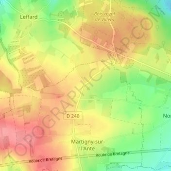Mappa topografica L'Église, altitudine, rilievo