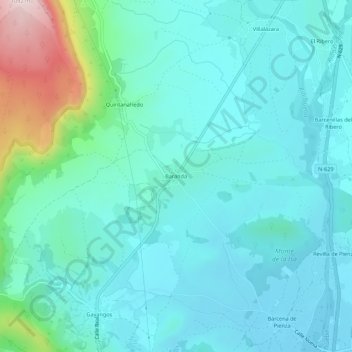 Mappa topografica Baranda, altitudine, rilievo