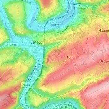 Mappa topografica Hamay, altitudine, rilievo