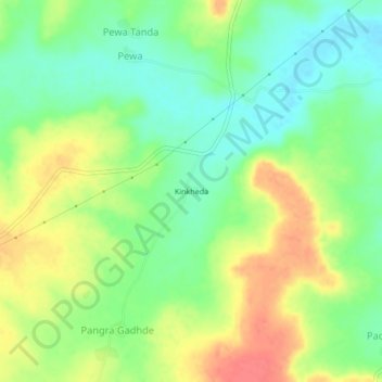 Mappa topografica Kinkheda, altitudine, rilievo