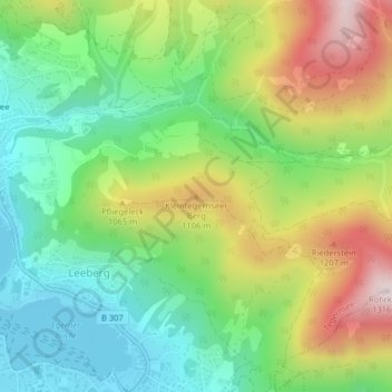 Mappa topografica Kleintegernseer Berg, altitudine, rilievo