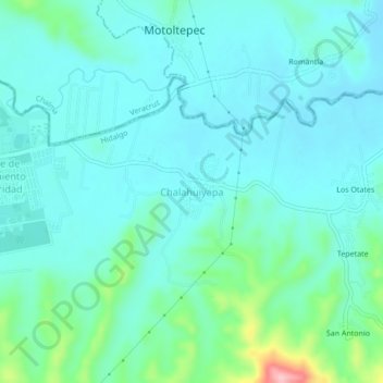 Mappa topografica Chalahuiyapa, altitudine, rilievo