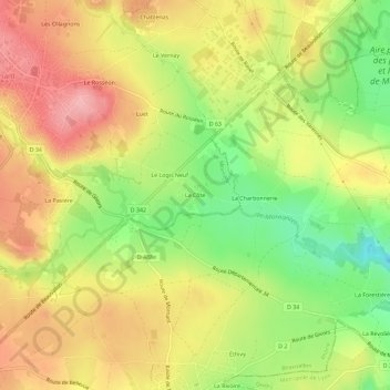 Mappa topografica La Côte, altitudine, rilievo