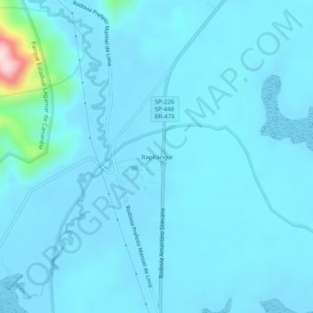 Mappa topografica Itapitangui, altitudine, rilievo