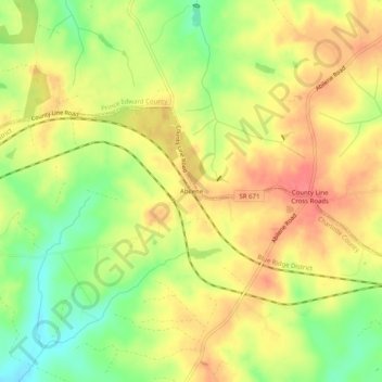 Mappa topografica Abilene, altitudine, rilievo