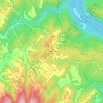 Mappa topografica Cashers Hill, altitudine, rilievo