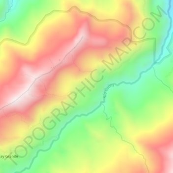 Mappa topografica Collay Chico, altitudine, rilievo