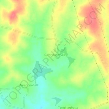 Mappa topografica Govindanahalli, altitudine, rilievo