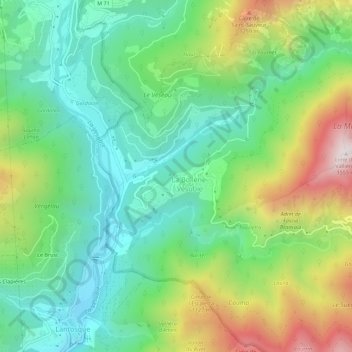 Mappa topografica Ferraya, altitudine, rilievo