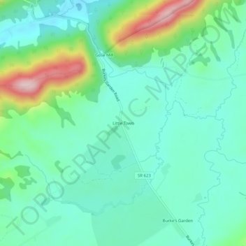 Mappa topografica Little Town, altitudine, rilievo