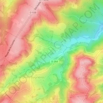 Mappa topografica Mariagne, altitudine, rilievo