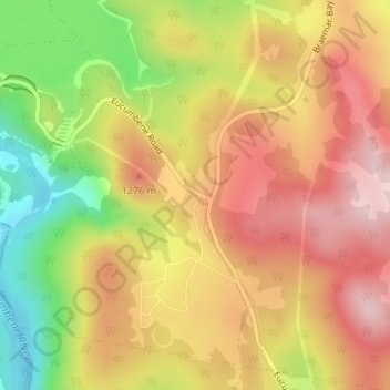 Mappa topografica Eucumbene Cove, altitudine, rilievo