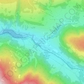 Mappa topografica Monguelfo, altitudine, rilievo