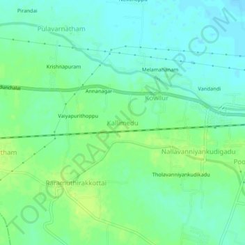 Mappa topografica Kallimedu, altitudine, rilievo