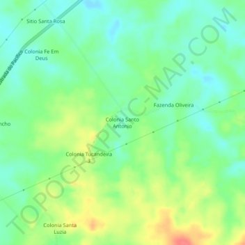 Mappa topografica Colonia Santo Antonio, altitudine, rilievo