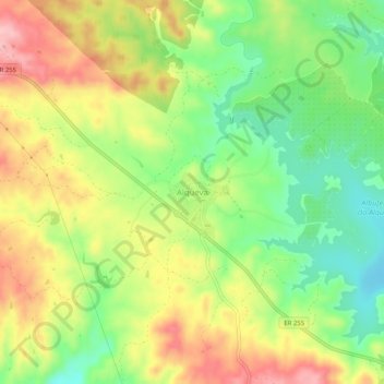 Mappa topografica Alqueva, altitudine, rilievo