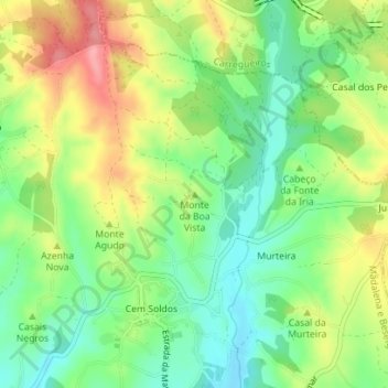 Mappa topografica Monte da Boa Vista, altitudine, rilievo