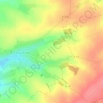 Mappa topografica Rouchamp, altitudine, rilievo
