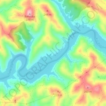 Mappa topografica Pego Escuro, altitudine, rilievo