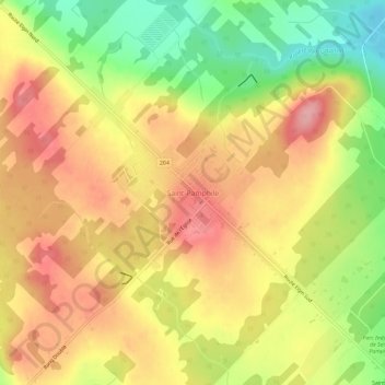 Mappa topografica Saint-Pamphile, altitudine, rilievo