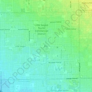 Mappa topografica Bolsa, altitudine, rilievo