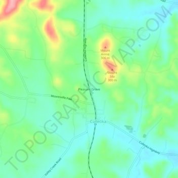 Mappa topografica Pleasant Grove, altitudine, rilievo