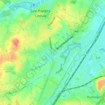 Mappa topografica Brukom, altitudine, rilievo
