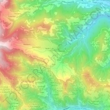 Mappa topografica Staro, altitudine, rilievo
