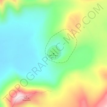 Mappa topografica Novarupta, altitudine, rilievo