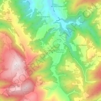 Mappa topografica Ceresole, altitudine, rilievo