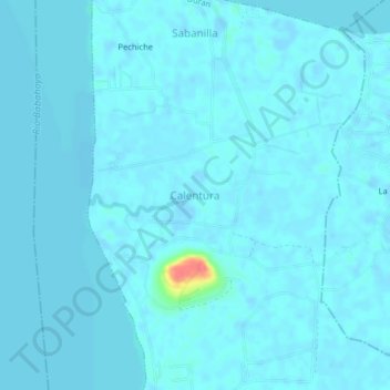 Mappa topografica Calentura, altitudine, rilievo