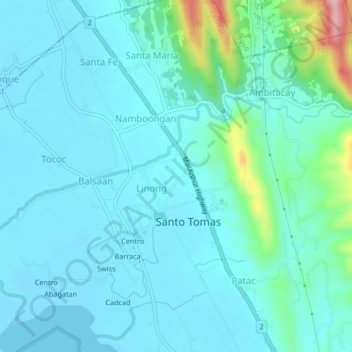 Mappa topografica Lomboy, altitudine, rilievo