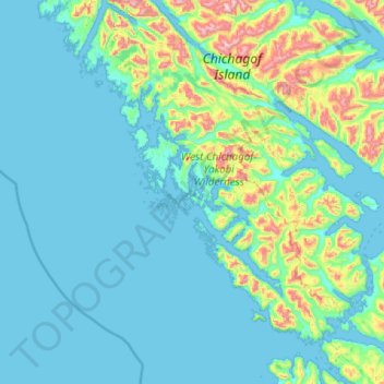 Mappa topografica Klag Island, altitudine, rilievo