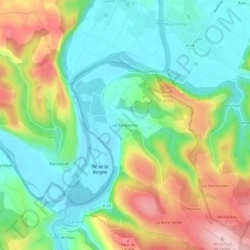 Mappa topografica Le Bougayrou, altitudine, rilievo