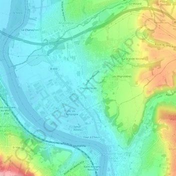 Mappa topografica Champ Fleuri, altitudine, rilievo