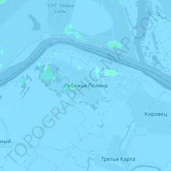 Mappa topografica Лебяжья Поляна, altitudine, rilievo