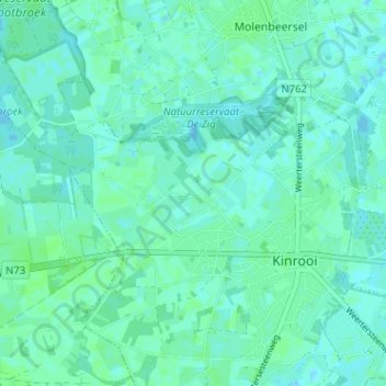Mappa topografica Broekhoek, altitudine, rilievo