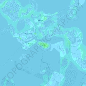 Mappa topografica Burano, altitudine, rilievo