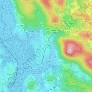 Mappa topografica Gautegiz Arteaga, altitudine, rilievo