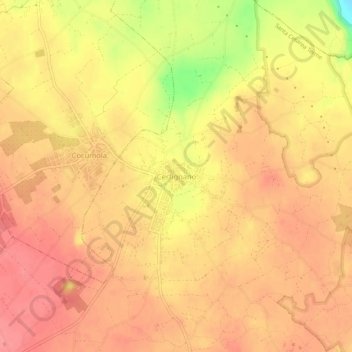 Mappa topografica Cerfignano, altitudine, rilievo