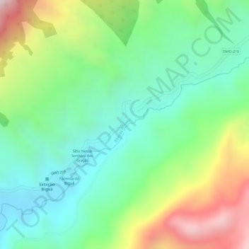 Mappa topografica Biguá, altitudine, rilievo