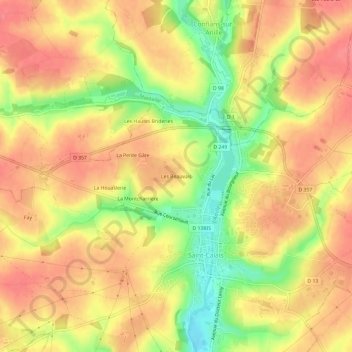 Mappa topografica Les Beauvais, altitudine, rilievo