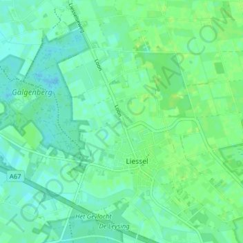 Mappa topografica Loon, altitudine, rilievo