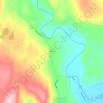 Mappa topografica Atwood, altitudine, rilievo