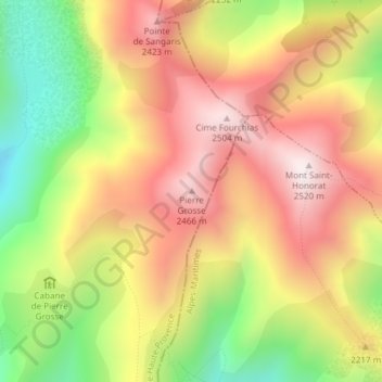 Mappa topografica Pierre Grosse, altitudine, rilievo