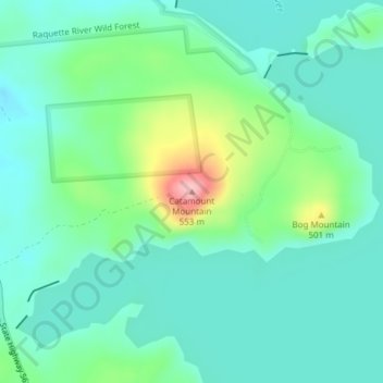 Mappa topografica Catamount Mountain, altitudine, rilievo