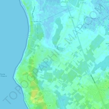 Mappa topografica Chaucre, altitudine, rilievo